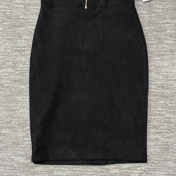 Calvin Klein Dress Womens 10 Black Zip Front Sheath Holiday Party Velvet Velour - Picture 3 of 13